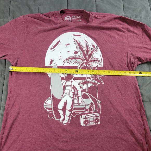 Into The Am Mens 2XL Astronaut Moon Man Palm Trees Surf Board Short Sleeve T Shi - Picture 6 of 9